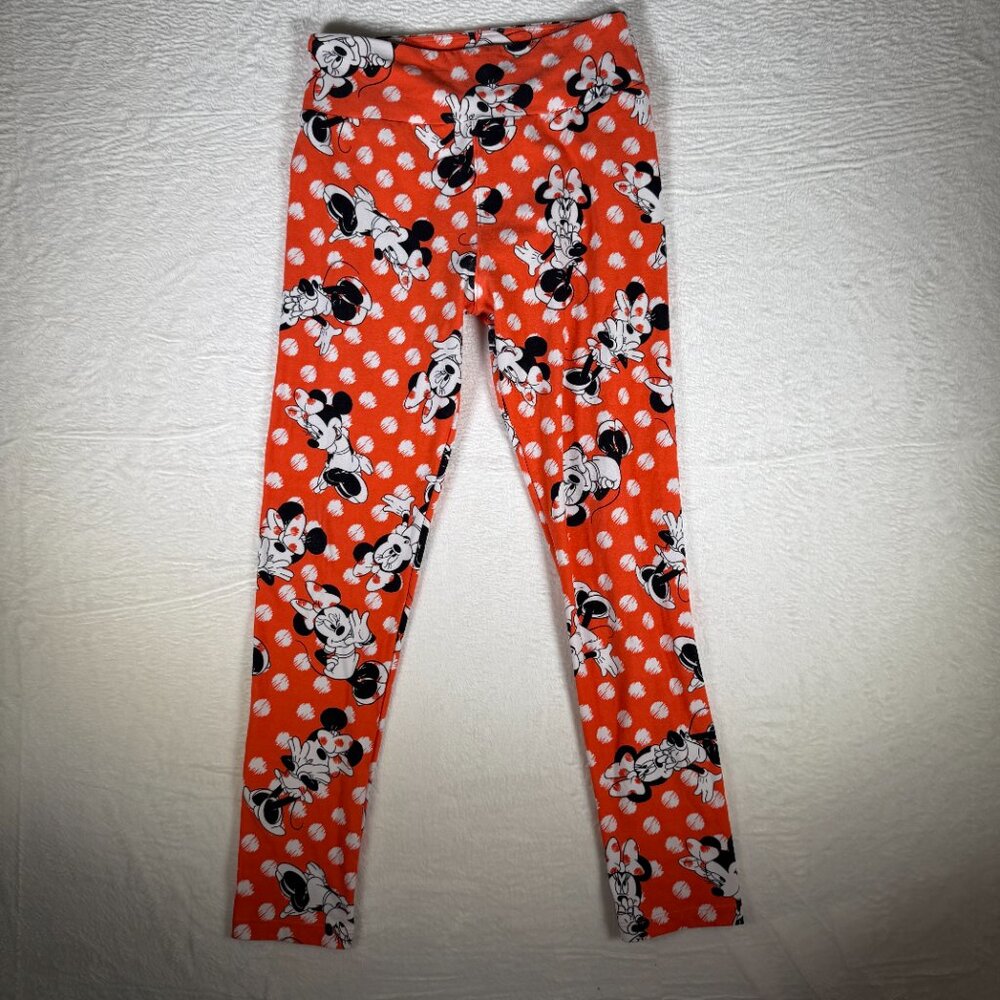 LuLaRoe Disney TC MINNIE MOUSE Citrus Orange POLKA DOT Leggings One Size